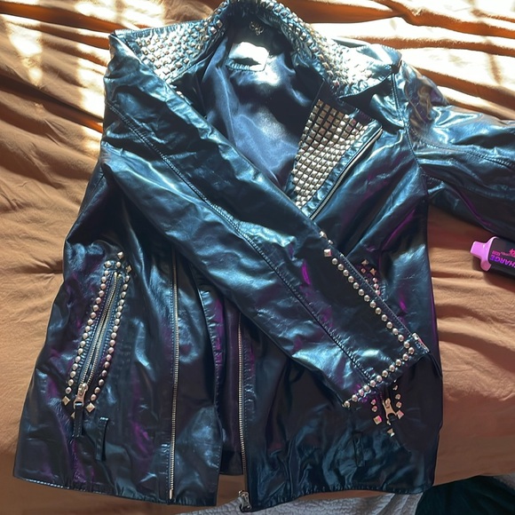 Ron Tomson Studded Leather Jacket - Picture 3 of 3